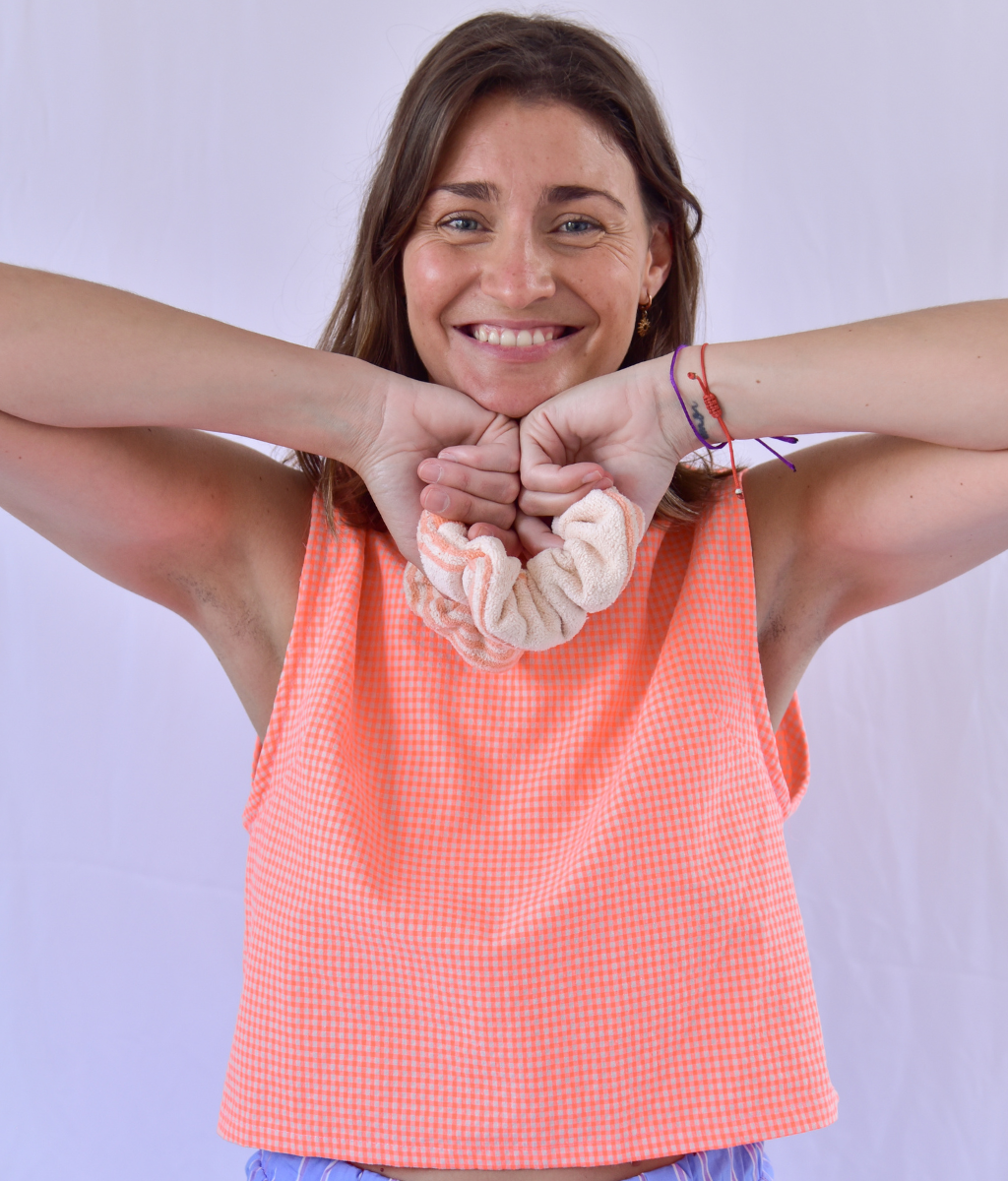 SCRUNCHIE COLETERO MARI NARANJA